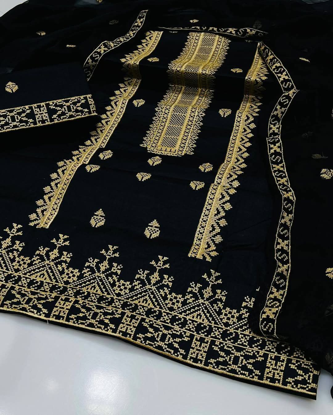 Embroidered 3 Piece Cotton Suit with Chiffon Dupatta | Summer Collection 2026