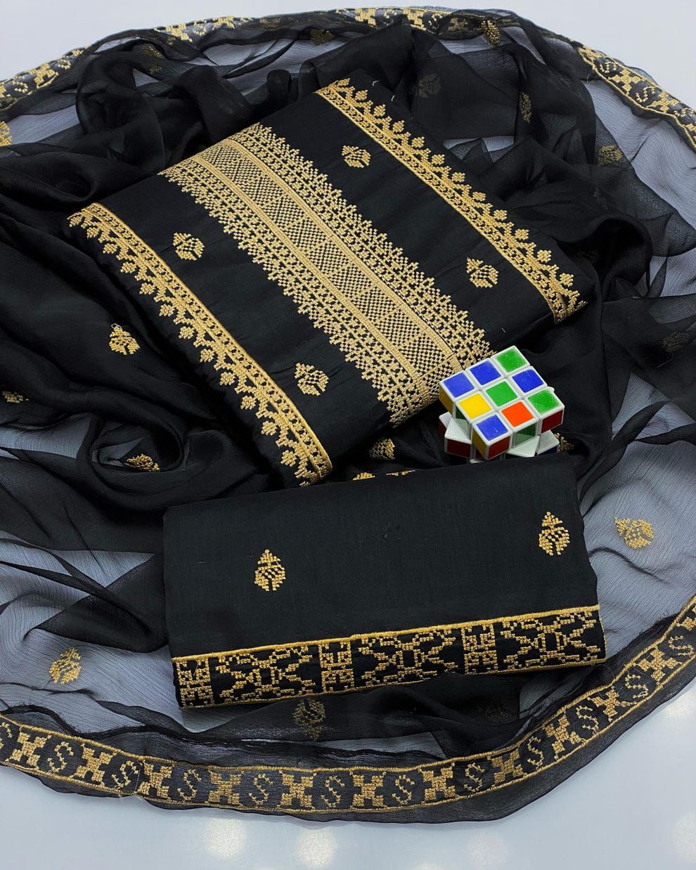 Embroidered 3 Piece Cotton Suit with Chiffon Dupatta | Summer Collection 2026