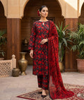 3-Piece Premium Lawn Suit with Chiffon Dupatta