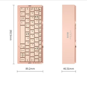 Mini Folding Bluetooth Keyboard Wireless Keypad Support3 Devices