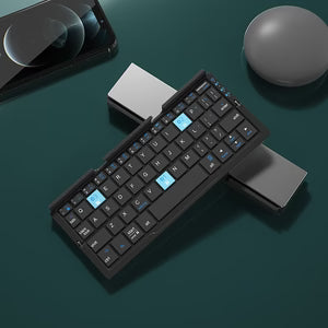 Mini Folding Bluetooth Keyboard Wireless Keypad Support3 Devices