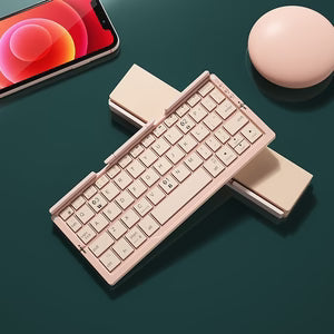 Mini Folding Bluetooth Keyboard Wireless Keypad Support3 Devices