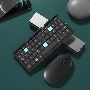 Mini Folding Bluetooth Keyboard Wireless Keypad Support3 Devices